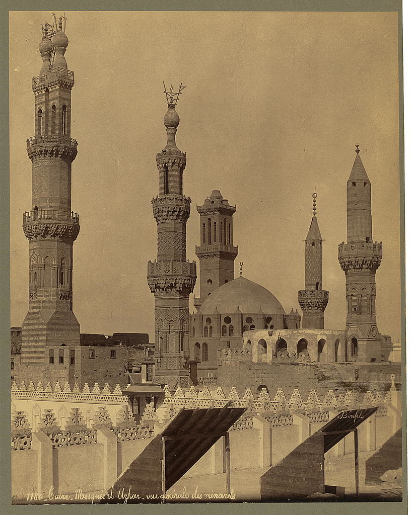 Caire. Mosquée el-Azhar, vue générale des minarets - Bonfils. LCCN2004668146