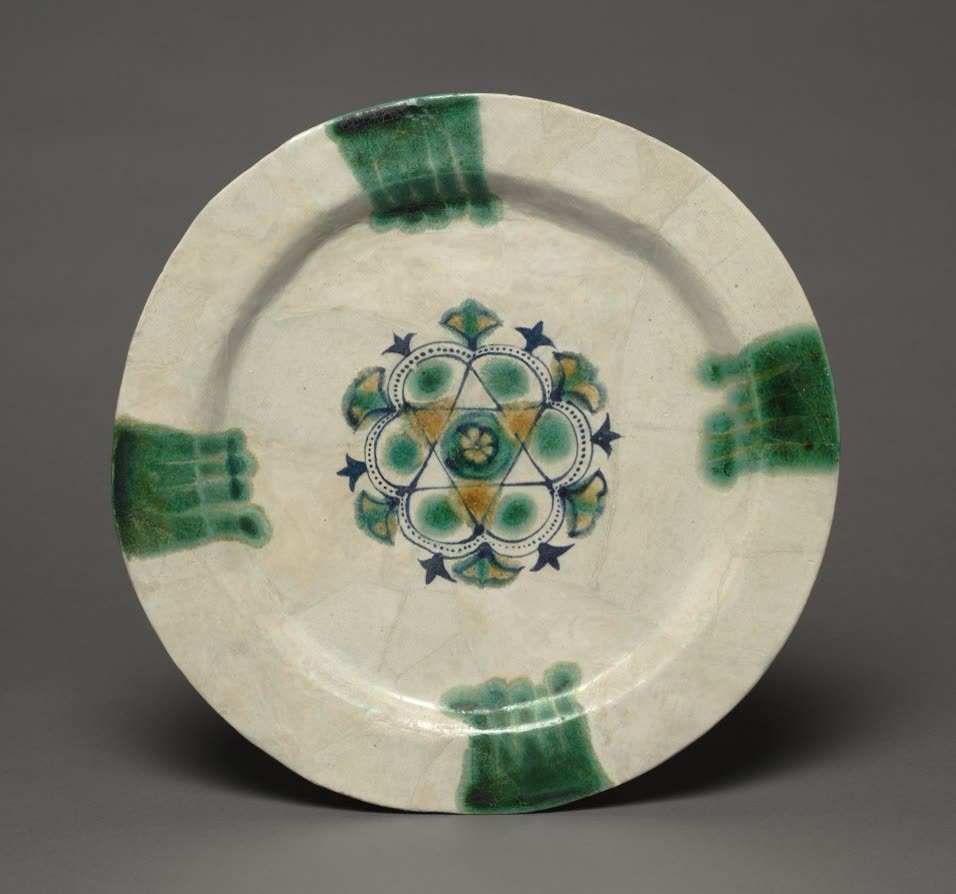 Dish with Splashes of Green