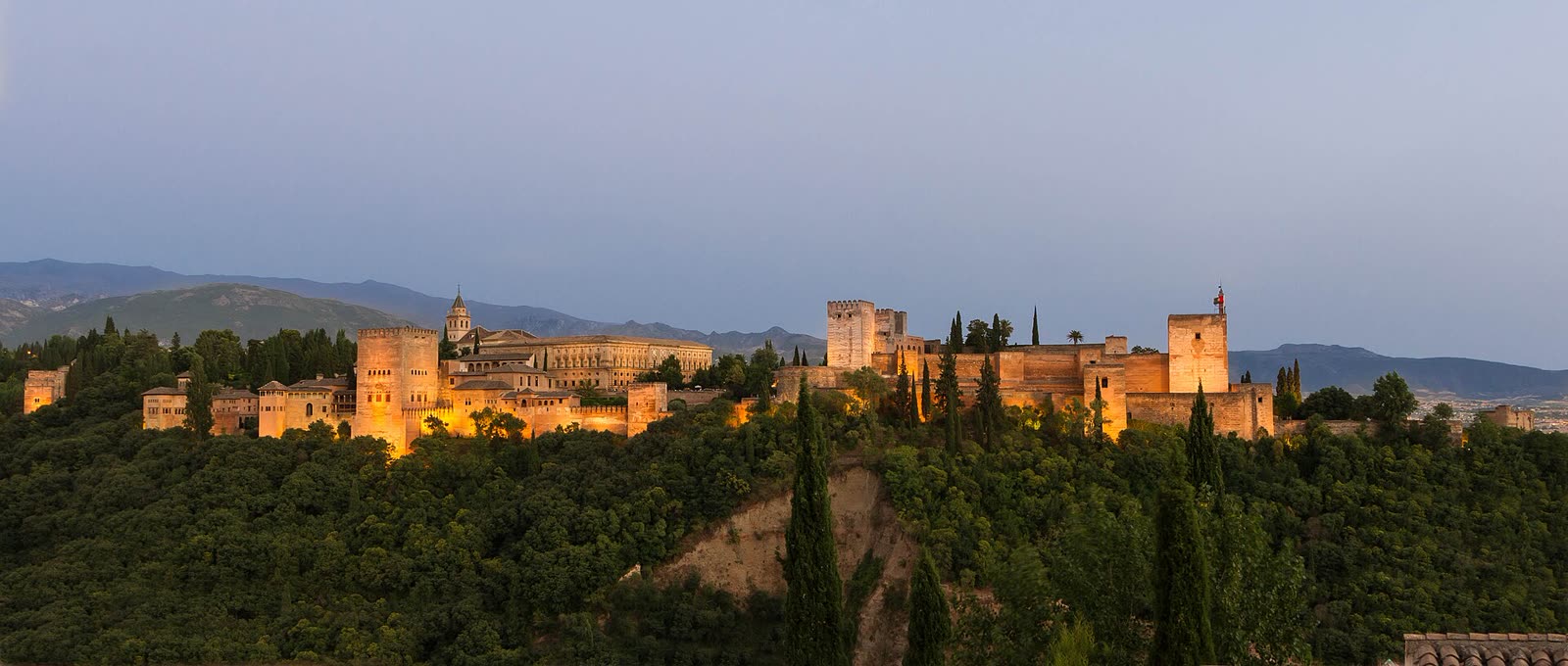 Alhambra at dusk Granada Spain