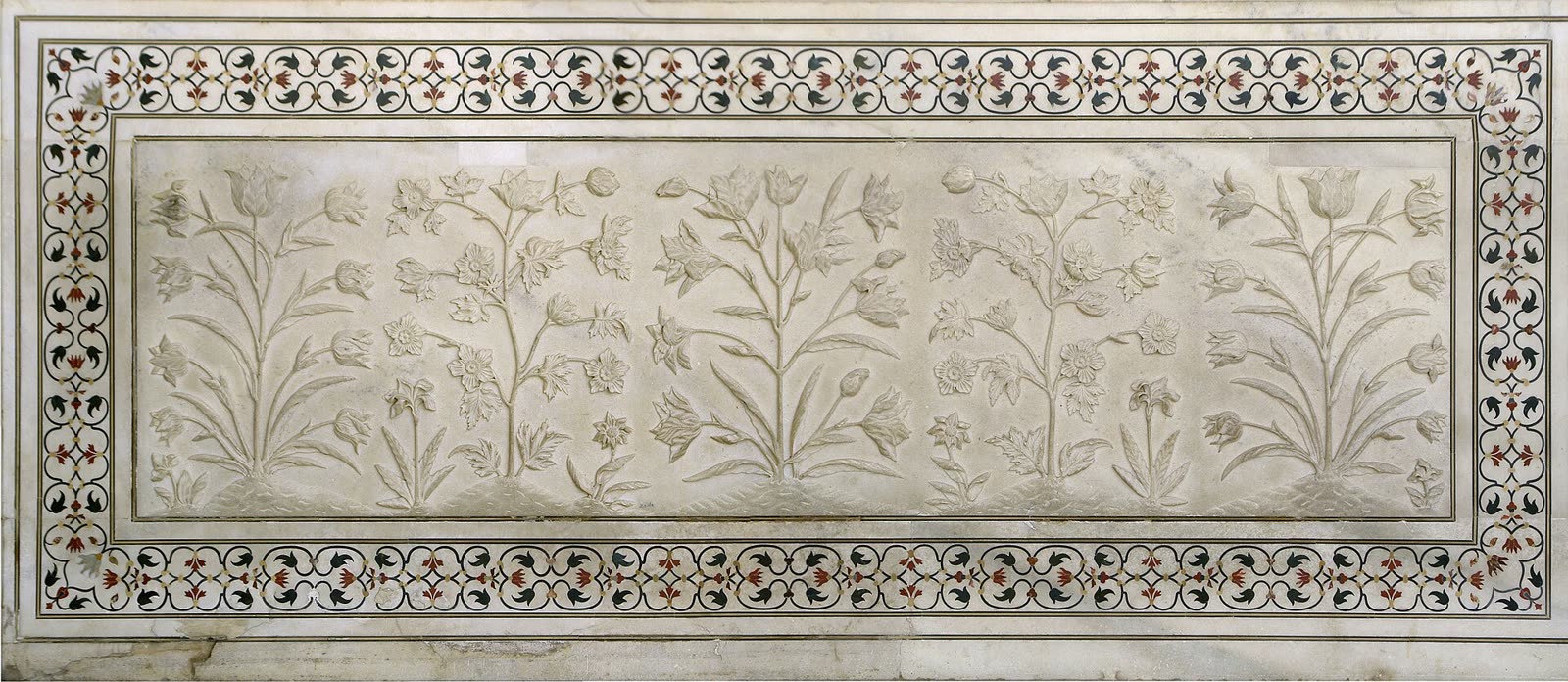 Flowers in marble, Taj Mahal, Agra, India