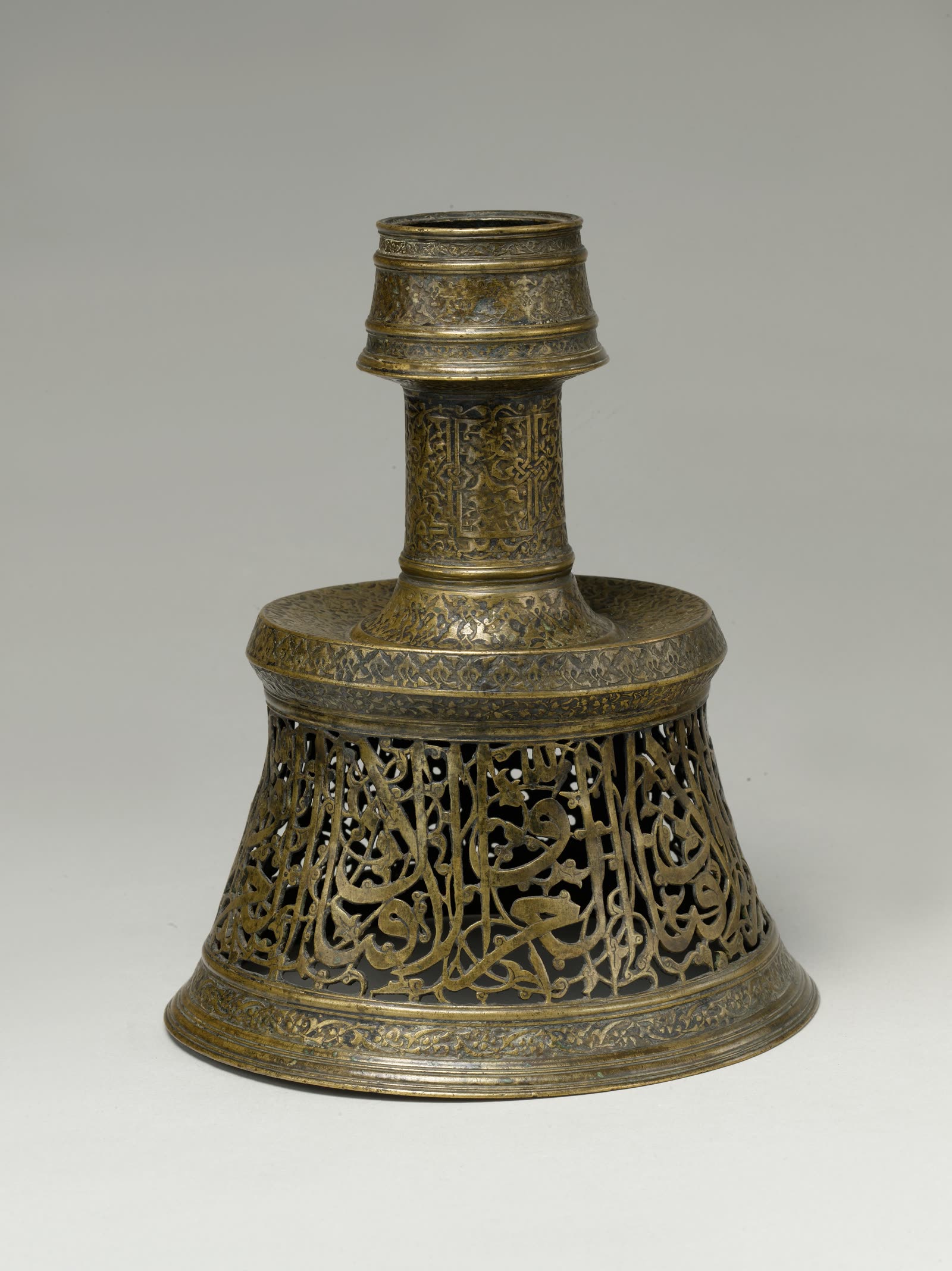 Candlestick inscribed with Wishes for Good Fortune, Peace, and Happiness to its Owner