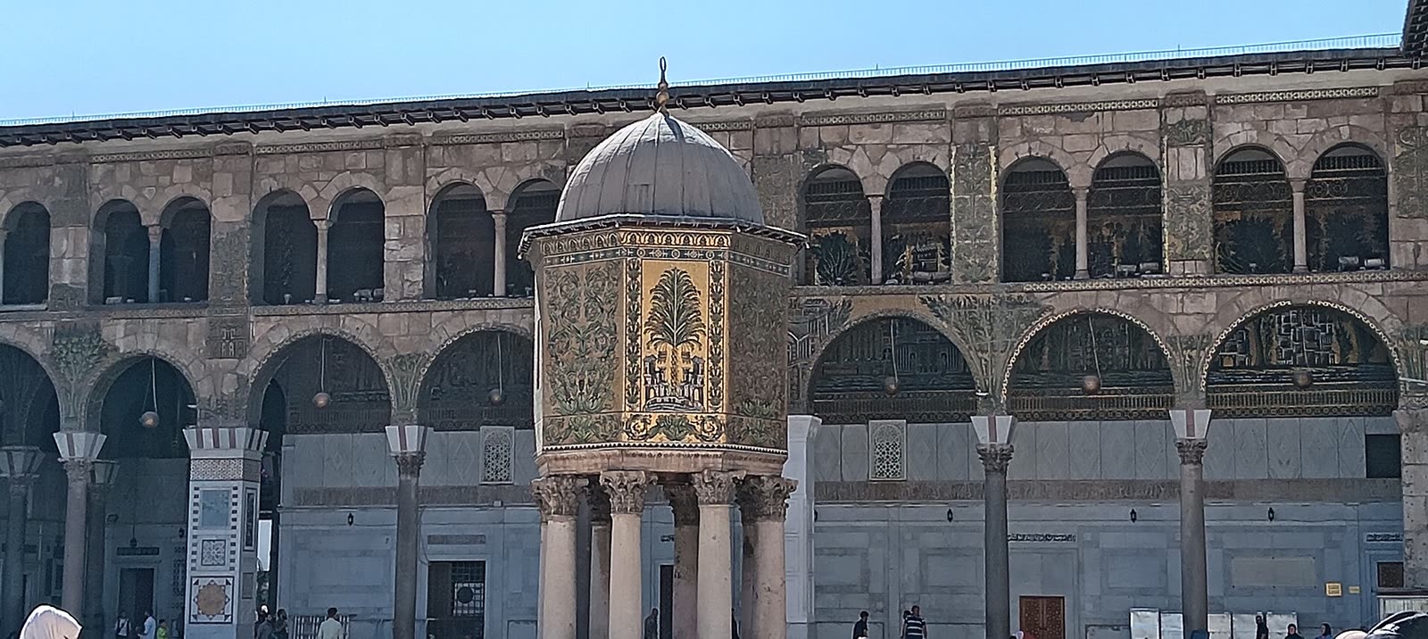 Golden art inside the Umayyad Mosque in Damascus