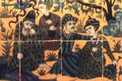 Chehel Sutun - Men and youths by a stream